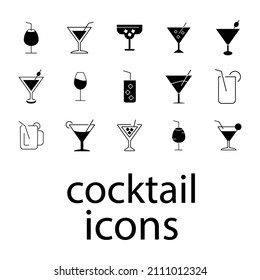 Cocktail  icons set . Cocktail   pack symbol vector elements for infographic web