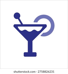 cocktail icons simple colred vector