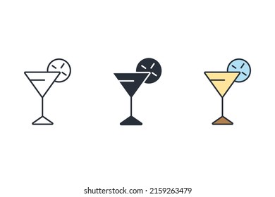 cocktail icons  symbol vector elements for infographic web