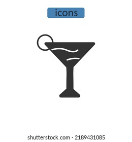 Cocktail icons  symbol vector elements for infographic web