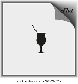 Cocktail illustration. Glass icon.