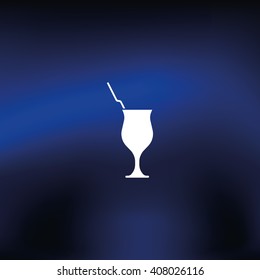 Cocktail illustration. Glass icon.