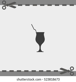 Cocktail illustration. Glass icon.