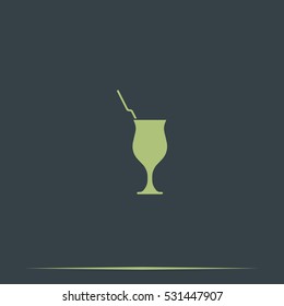 Cocktail illustration. Glass icon.