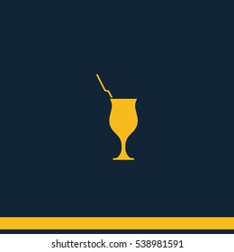 Cocktail illustration. Glass icon.