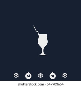 Cocktail illustration. Glass icon.