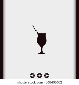 Cocktail illustration. Glass icon.