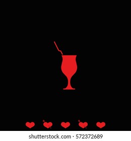 Cocktail illustration. Glass icon.