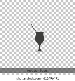 Cocktail illustration. Glass icon.