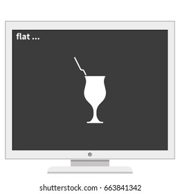 Cocktail illustration. Glass icon.