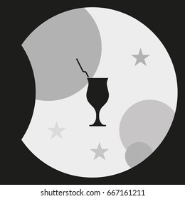 Cocktail illustration. Glass icon.