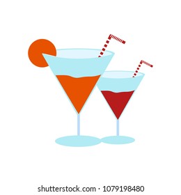 Cocktail illustration. vector icon