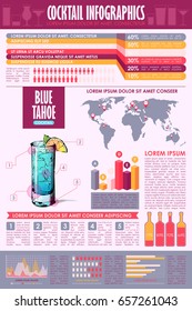 Cocktail infographic collection. Vector charts and diagrams templates.