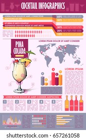 Cocktail Infographic Collection Vector Charts Diagrams Stock Vector ...