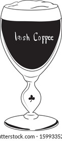 Cocktail Irish Coffee vector illustration