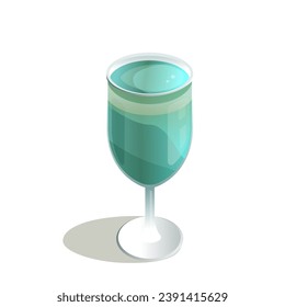 cocktail isolate on a white background. blue cocktail. cocktail for party