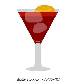 Cocktail isolated with a lime on white background, Vector illustration