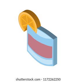Cocktail isometric left top view 3D icon