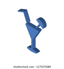 Cocktail isometric left top view 3D icon
