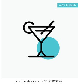 Cocktail, Juice, Lemon turquoise highlight circle point Vector icon. Vector Icon Template background