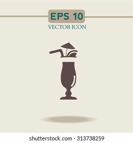 Cocktail or juice vector icon.