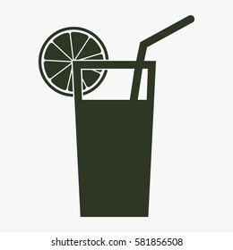 Cocktail or juice vector icon.