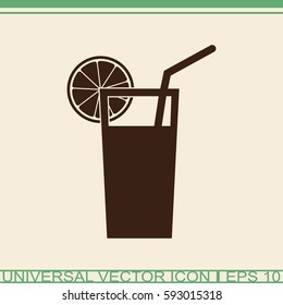 Cocktail or juice vector icon.