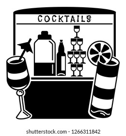 Cocktail kiosk icon. Simple illustration of cocktail kiosk vector icon for web design isolated on white background