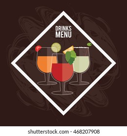 cocktail leaf lemon orange olive glass summer alcohol icon. drinks and menu design, vector illustration