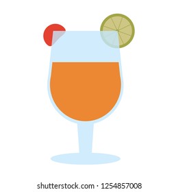 cocktail with lemon and cherry