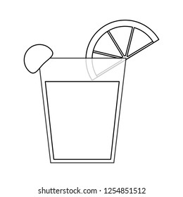 cocktail with lemon and cherry in black and white