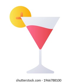 Cocktail Zitrone kalte Single einzeln Symbol mit glattem Stil