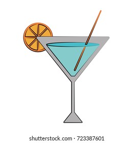 cocktail with lemon garnish icon image 