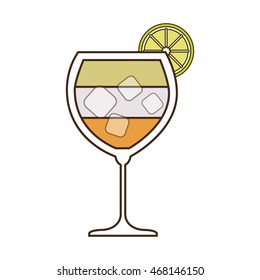 cocktail lemon glass alcohol drink beverage icon. Isolated and flat illustration, vector
