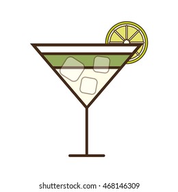 cocktail lemon glass alcohol drink beverage icon. Isolated and flat illustration, vector