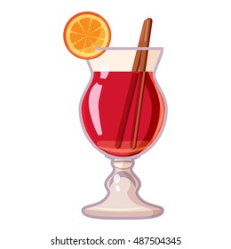 Cocktail with lemon icon in cartoon style isolated on white background. Drink symbol vector illustration