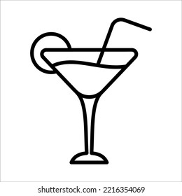 Cocktail Lemon Icon Logo Design Vector Template Illustration Sign And Symbol
