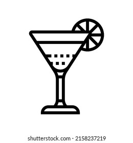 cocktail lemon ingredient line icon vector. cocktail lemon ingredient sign. isolated contour symbol black illustration