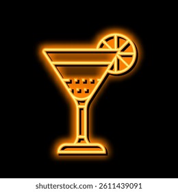 cocktail lemon ingredient neon light sign vector. cocktail lemon ingredient illustration