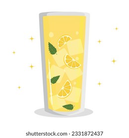 cóctel con limón y lima. ilustración vectorial