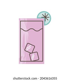 cocktail with lime icon isolated