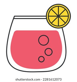 cocktail with lime icon isolated