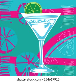 Cocktail with lime slice