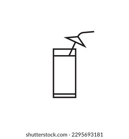 Cocktail line icon, alcohol logo vector