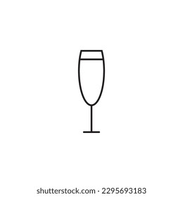 Cocktail line icon, alcohol logo vector