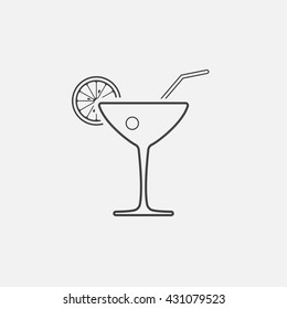 cocktail line icon, drink outline vector logo illustration, linear pictogram isolated on white