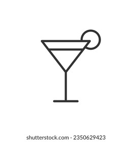 Cocktail line icon with editable stroke. Outline drink symbol. Vector illustration isolated on white background.