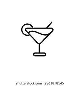 Cocktail line icon isolated on white background