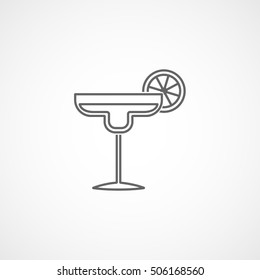 Cocktail Line Icon On White Background
