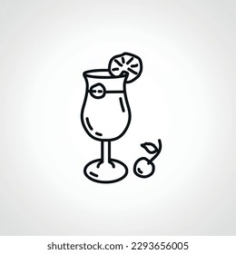 Cocktail line icon. Cocktail outline icon